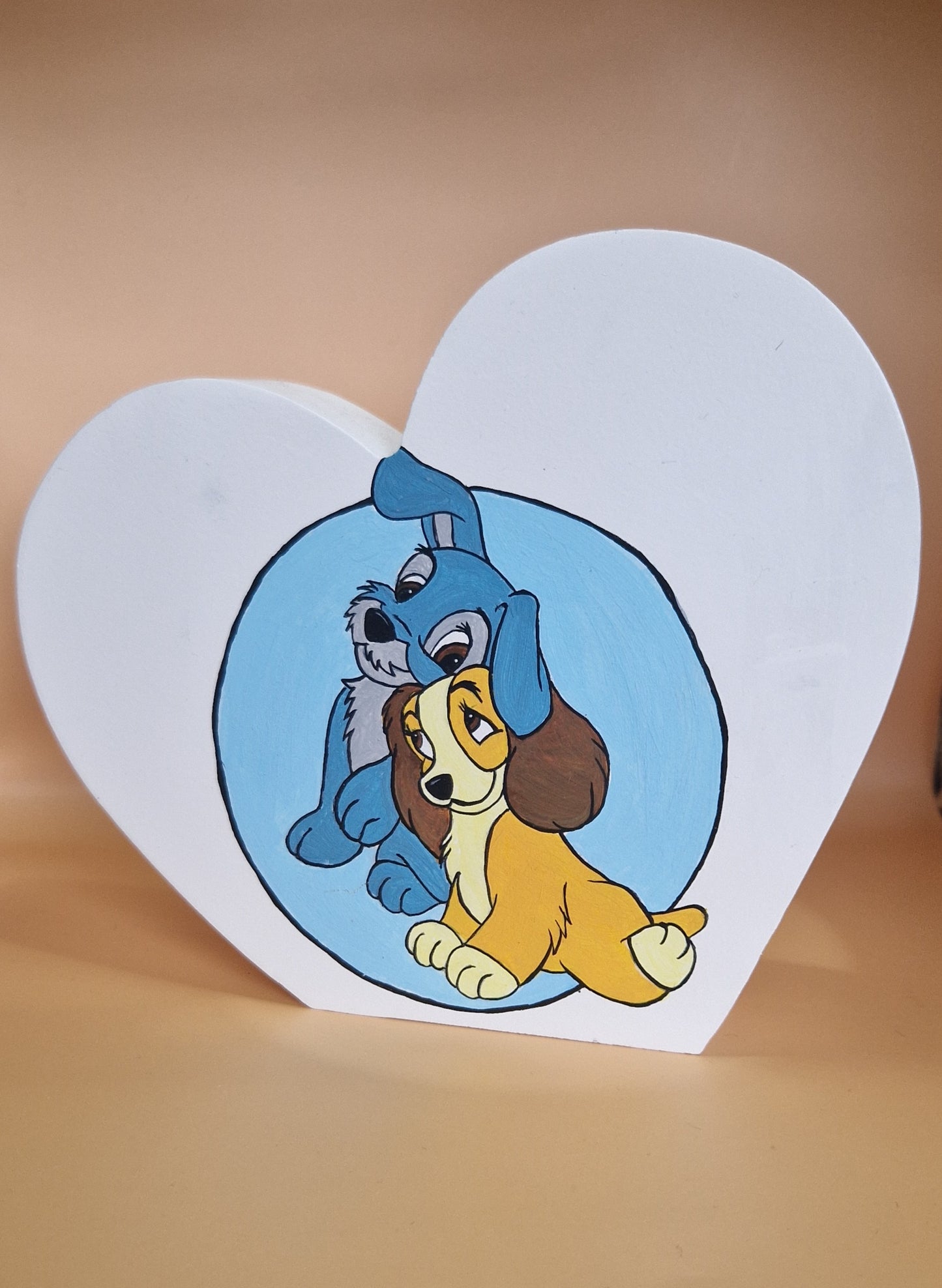 Lady and the Tramp inspired free standing heart